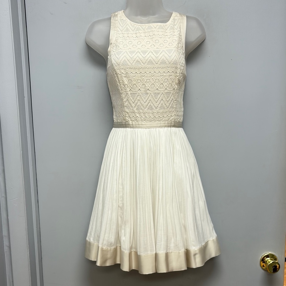 Armani Exchange Ivory Fit & Flare Flirty Dress Size 4